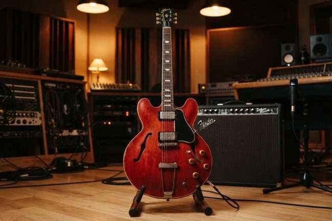 Professional guitar studio image for online guitar lessons